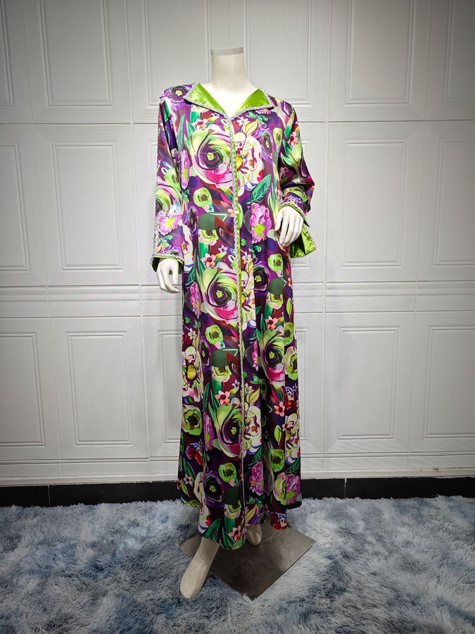 KT-12-29-1072 أحدث طراز من Netflix ملابس نسائية ذات مزاج شعبي قفطان