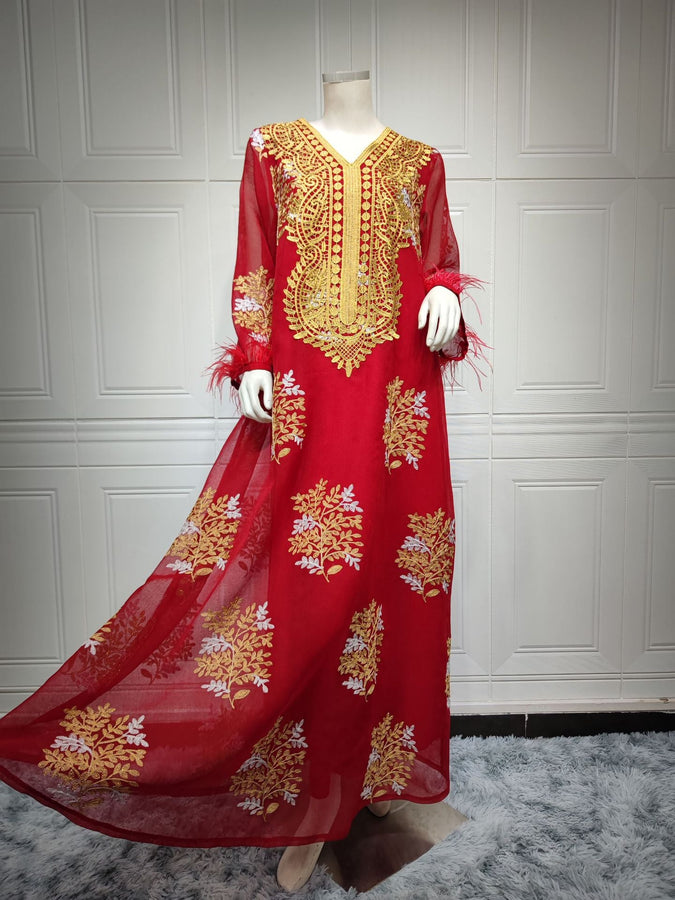 2024 Latest Netflix Style Popular Fashion Temperament Women's Clothing Kaftan