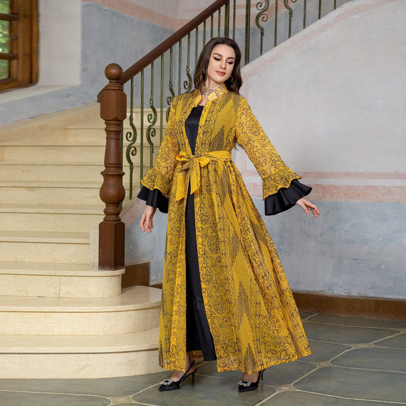 KT-12-29-1090 أحدث طراز من Netflix ملابس نسائية ذات مزاج شعبي قفطان