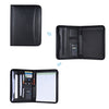 Multifunctional Professional Business Zippered Padfolio Folder Document Case Organizer A4 PU Leather