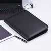 Multifunctional Professional Business Zippered Padfolio Folder Document Case Organizer A4 PU Leather