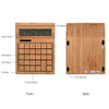 Multifunctional Bamboo Electronic Calculator Counter 12 Digits Solar & Battery Dual Powered for Home Office School Retail Store