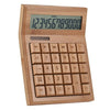 Multifunctional Bamboo Electronic Calculator Counter 12 Digits Solar & Battery Dual Powered for Home Office School Retail Store