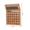 Multifunctional Bamboo Electronic Calculator Counter 12 Digits Solar & Battery Dual Powered for Home Office School Retail Store