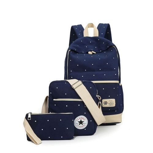 3pcs مجموعة كوريا مجموعة القماش الطالبة مع حقيبة مدرسة محفظة