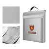Fireproof Documents Bag 15*11*2.56in Non-Itchy Silicone Coated Silver Fire Water Resistant Safe Case with Handle for Valuables Documents Home Office Safety Supplies
