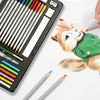 H&B 32Pcs Art Drawing Kit Watercolor Pencils Water-soluble Colored Pencil with White Charcoal Pencils/Sharpener/Eraser Painting Supplies for Kids Adults
