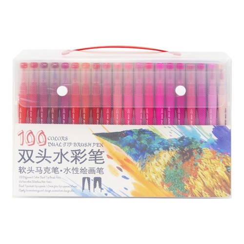 Bright Colors Dual Tip Brush Pens Set 0.4mm Fineliner & Brush Tip Watercolor Art Markers Color Pens Supplies for Children Adults Journaling Drawing Sketching Coloring Calligraphy Writing