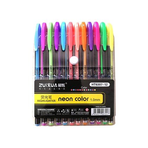 12pcs Color Gel Pens Set Neutral Pen Marker for Writing Marking Drawing Painting Coloring Books DIY Gift Cards Photo Album Art Project for Office School Students Adults, Glitter Pen