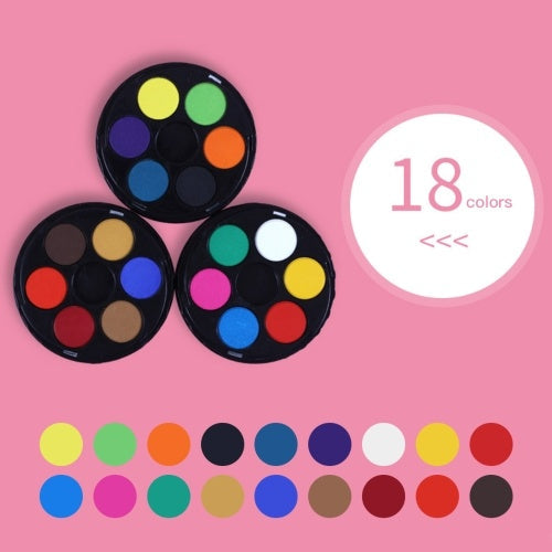 18 لونًا ألوانًا مائيًا مائيًا ، رسم صباغ ، مجموعة الطلاء الرسم