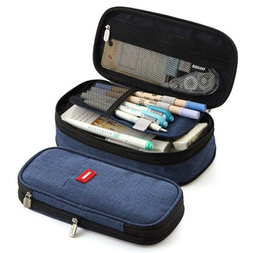 مقلمة مدرسية ذات سعة كبيرة وجيب تخزين بسحاب وجيب تخزين متعدد الطبقات