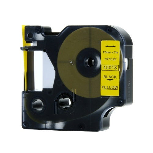 puty 10 لفات لفة ذات ملصقات ملصقية لصقها لطف باستيك صانع صانع التصنيع باللون الأسود على الأبيض 0.24 بوصة (6 مم) × 23.0 قدم (7 أمتار) مقاومة للماء ومقاومة للزيت مع Dymo LM-PNP/LM-160/LM-360D/LM- 280/LM-500TS/LM-210D/LM-420P الطابعة