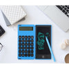 Foldable Calculator & 6 Inch LCD Writing Tablet Digital Drawing Pad 12 Digits Display with Stylus Pen Erase Button Lock Function for Children Adults Home Office School Use