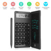 Foldable Calculator & 6 Inch LCD Writing Tablet Digital Drawing Pad 12 Digits Display with Stylus Pen Erase Button Lock Function for Children Adults Home Office School Use
