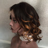 Osolovely Lace Front Bob Curly Bob Cut - Brown