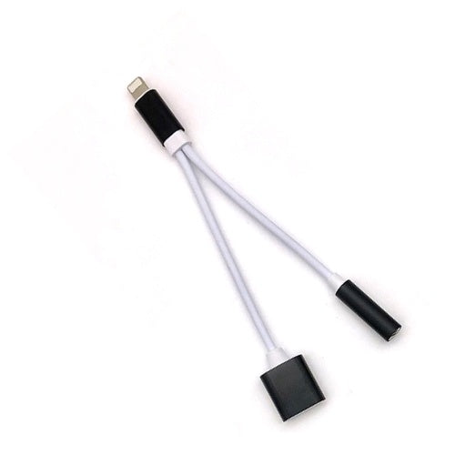 2 في 1 محول Lightning لكابلات صوت Lightning Dual Lightning وشحن الكابلات