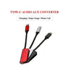 Type-C Audio AUX Converter Charger Cable Splitter Adapter
