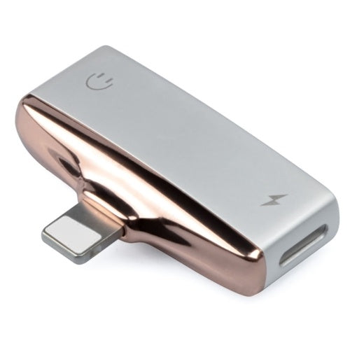 2 في 1 MINI Lightning Flitter Adapter Audio Aux Aux Aux Adapter مع منافذ مزدوجة سعة 3.5 مم منفذ شحن سماعة الرأس لجهاز iPhone x 8 7 iPod iPad iOS