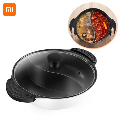 Xiaomi Youpin إناء/ قدر غير لاصق طباخ التعريفي موقد غاز متوافق وعاء المنزل المطبخ تجهيزات المطابخ حساء الطبخ وعاء التوأم مقسمة 4L