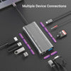 T1001 10 in 1 USB Hub Type-C to USB3.0*3 +  Multimedia Interface + PD + 3.5mm Audio + Card Slot*2 + VGA + LAN Port Multifunction Splitter Converter for PC Laptop Computer Mobile Phone