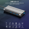 T1001 10 in 1 USB Hub Type-C to USB3.0*3 +  Multimedia Interface + PD + 3.5mm Audio + Card Slot*2 + VGA + LAN Port Multifunction Splitter Converter for PC Laptop Computer Mobile Phone