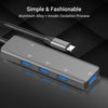 T508 5 in 1 Hub Type C To USB3.0*4+PD Intelligent USB Hub Multi-Port Adapter for Laptop Computer Mobile Phones Gray