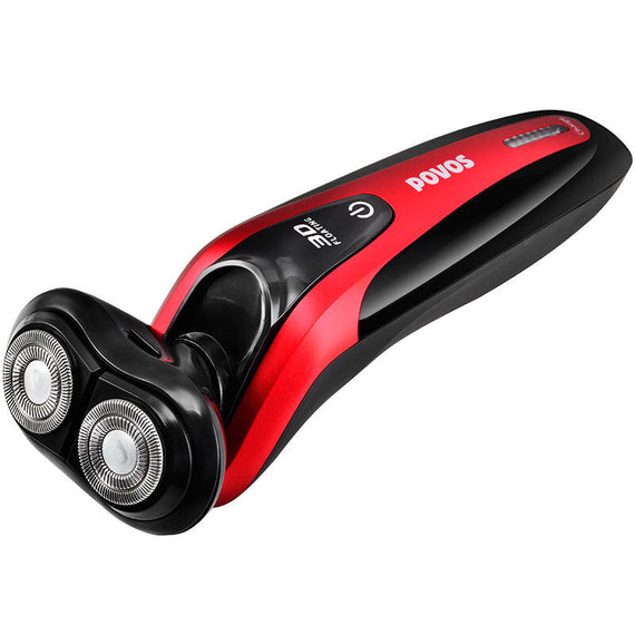 ماكينة حلاقة كهربائية POVOS PQ9206 USB - أحمر
