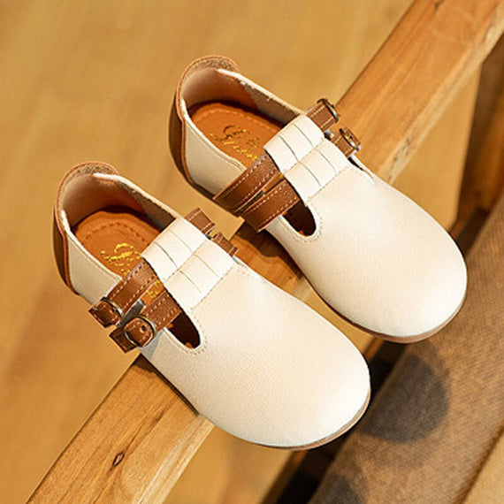 Patchwork Leather Shoes - White