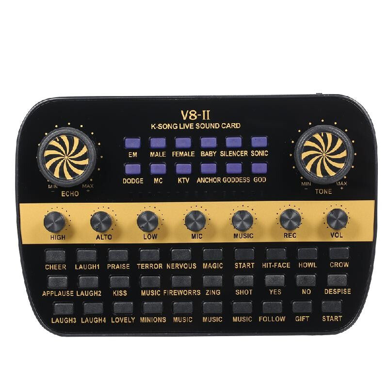 Premium V8 محدث Live Sound Mixer - أسود