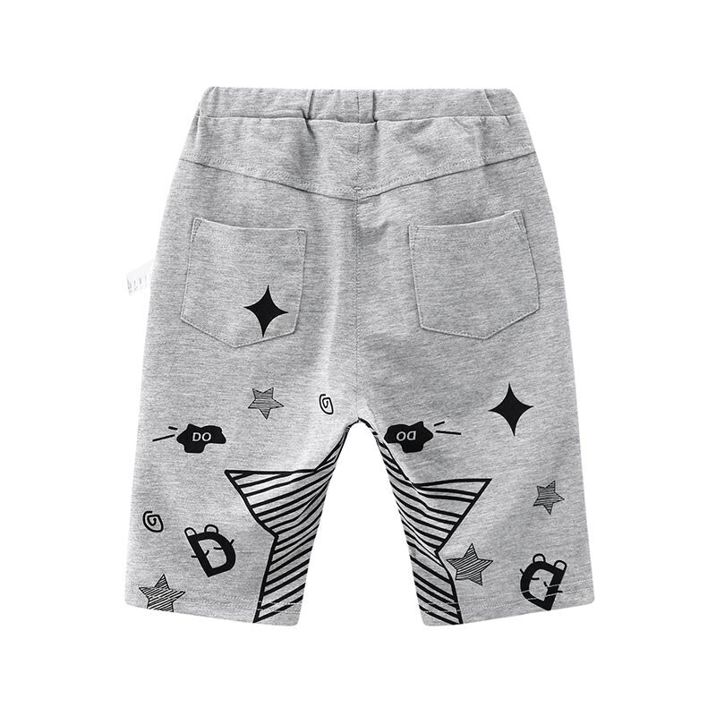 Printed  Summer Linen Pants - Gray