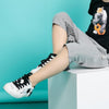 Printed  Summer Linen Pants - Gray