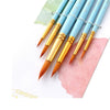 Professional Premium 6Pcs Paint Brushes Pen Set - Blue