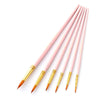 Professional Premium 6Pcs Paint Brushes Pen Set - Pink
