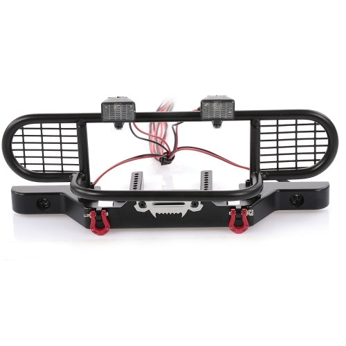 RC Car Metal المصد مع 2 LED ضوء التحكم عن بعد Winch