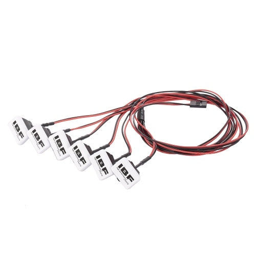 6 قطع من مصابيح LED للسيارة RC مع تزيين عاكس الضوء