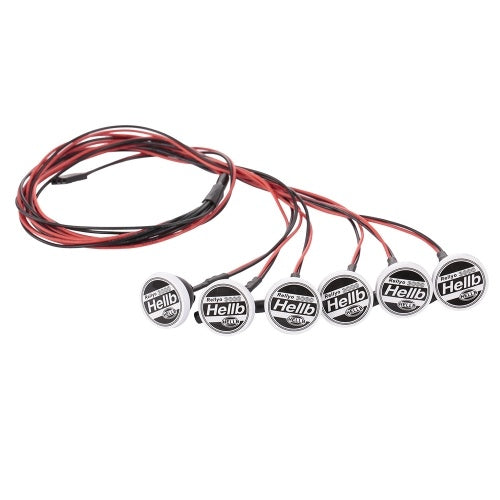 6 قطع من مصابيح LED للسيارة RC مع تزيين عاكس الضوء