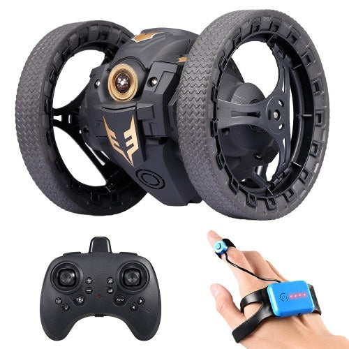 805 2WD 2.4Ghz RC Bounce Car RC Jump Car Remote Control Stunt Car Watch Induction 360° Rotation 27.6 inches Bouncing Music Led Light