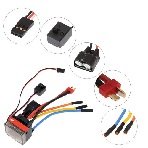 FVT Wolf 2-3s LiPo Battery 35A Pro A High Voltage Waterproof Car Brushless Car Electronic Speed Controller ESC with Switch Mode 6V/2A BEC for 1/10 RC Racing Cars 1/16 RC Cars