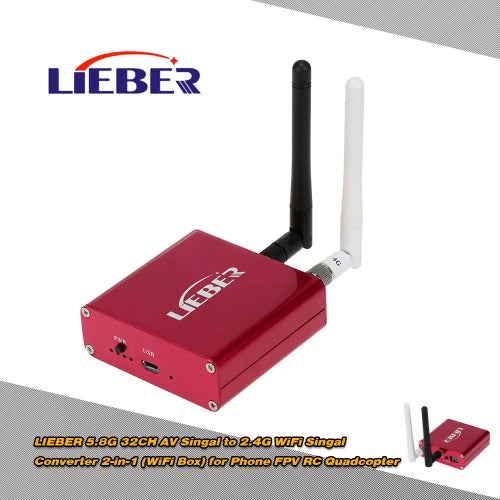 Lieber 5.8G 32CH AV Singal إلى 2.4g WiFi Singal Converter 2-in-1 (WiFi Box) للهاتف FPV RC Quadcopter