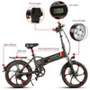 Samebike 20LVXD30  Electric Bike 48V 350W High Speed Brushless Gear Motor