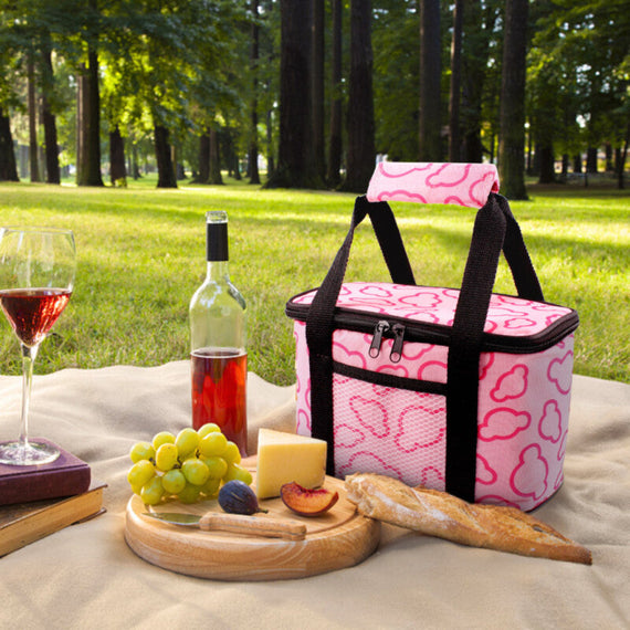 حقيبة غداء معزولة ومعزولة وقابلة لإعادة الاستخدام LB12 - وردي