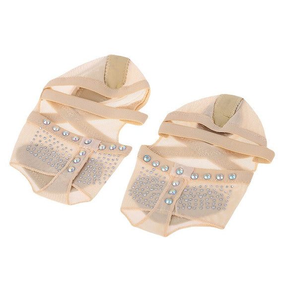 Rhinestones Premium Ballet Dance Socks - Dark Brown