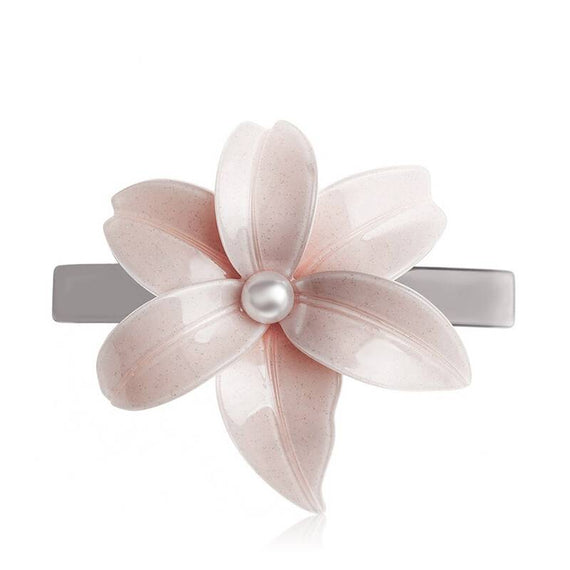 دبوس شعر على شكل زهرة كورية فاخرة من رويالساسا - وردي 