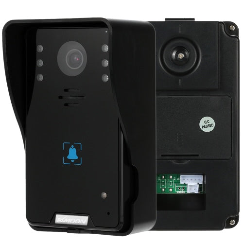 KKmoon® 7” Wired Video Door Phone System Record/Snapshot Visual Intercom Doorbell with 2*800x480 Indoor Monitor + 1*1000TVL HD Outdoor Camera + 2*8G TF Card support Touch Button Unlock Infrared Night View Rainproof Lock Time Delay Adjustable Angles for Do