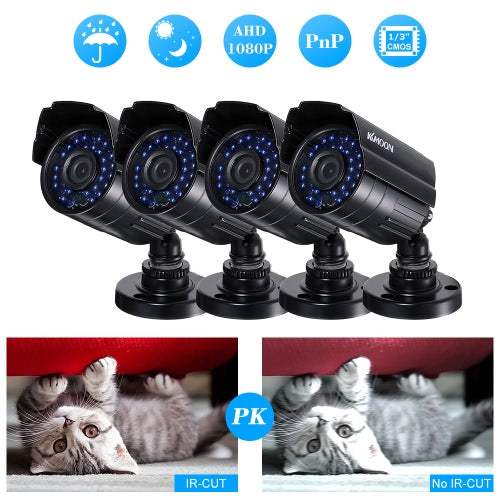 كاميرا KKmoon 4*1080P AHD CCTV + كابل 4*60 قدم نظام PAL 