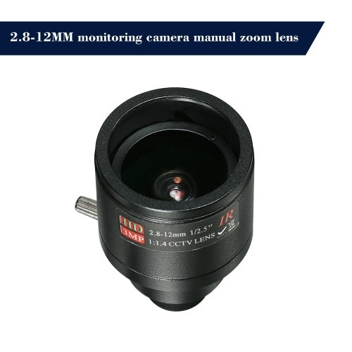 M12 HD 2.8-12mm 3MP F1.4 التركيز اليدوي القزحية الثابتة