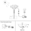 160mm/6.3" Solar Power Fountain Flower-shape Solar Panel Energy-saving Water Pump