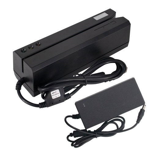 قارئ البطاقة المغناطيسية MSRE206، كاتب التشفير، واجهة USB سوداء