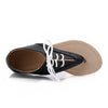 New Summer Women Flat Sandals Lace Up Cut out Flip Flop Shoes Black/White/Pink