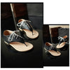 New Summer Women Flat Sandals Lace Up Cut out Flip Flop Shoes Black/White/Pink